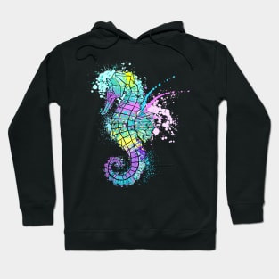 Painted Polygonal Seahorse Hoodie